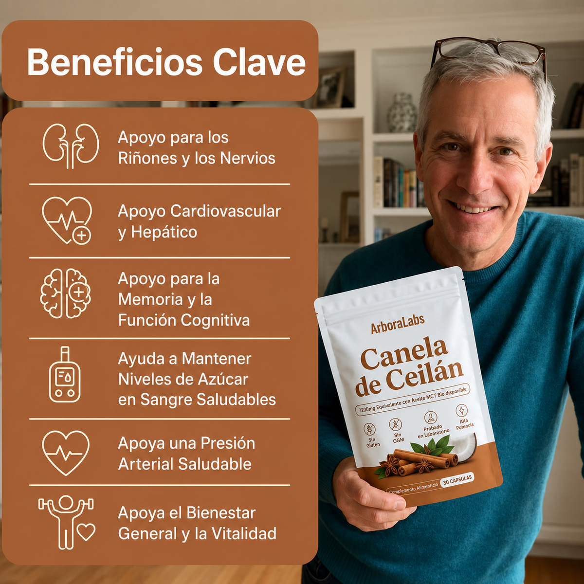 Canela de Ceilán con aceite MCT (7200 mg)