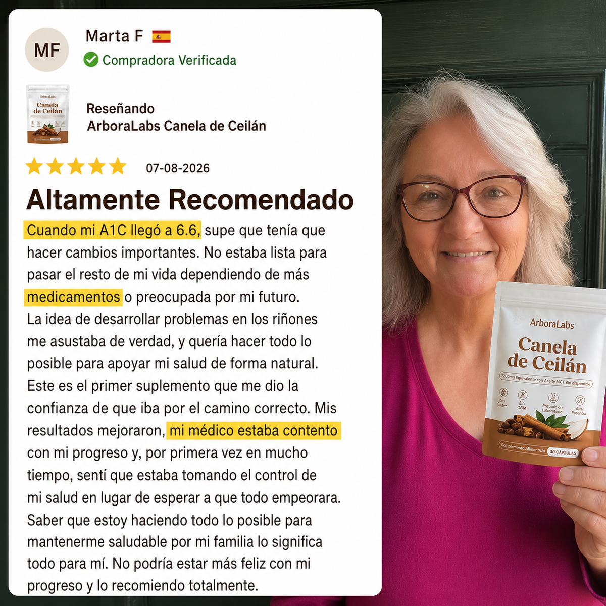 Canela de Ceilán con aceite MCT (7200 mg)